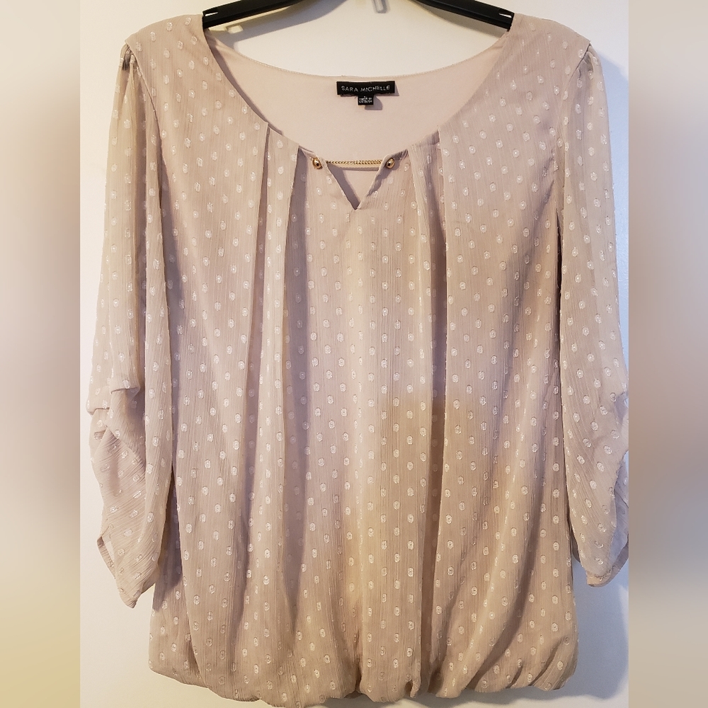 Sare Michelle Polka-dot Blouse